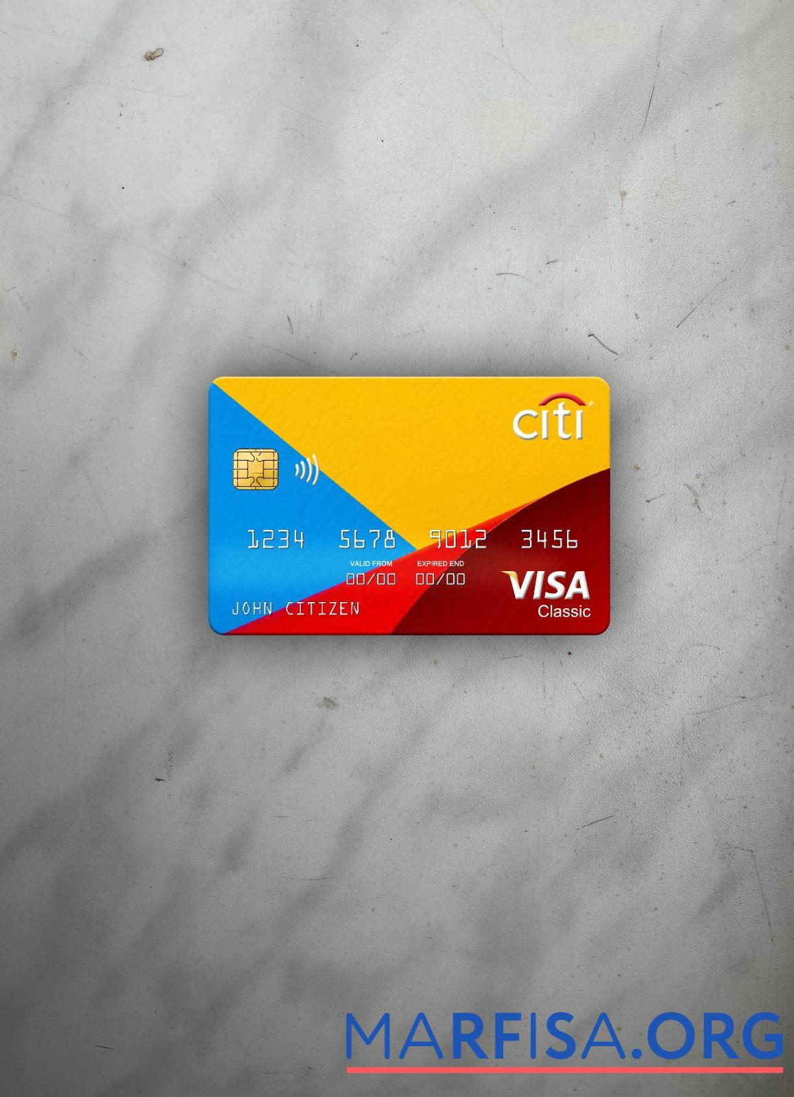 Downloadable Netherlands Citibank visa classic card photolook front download for verification